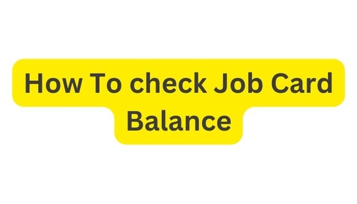 How To check Job Card Balance